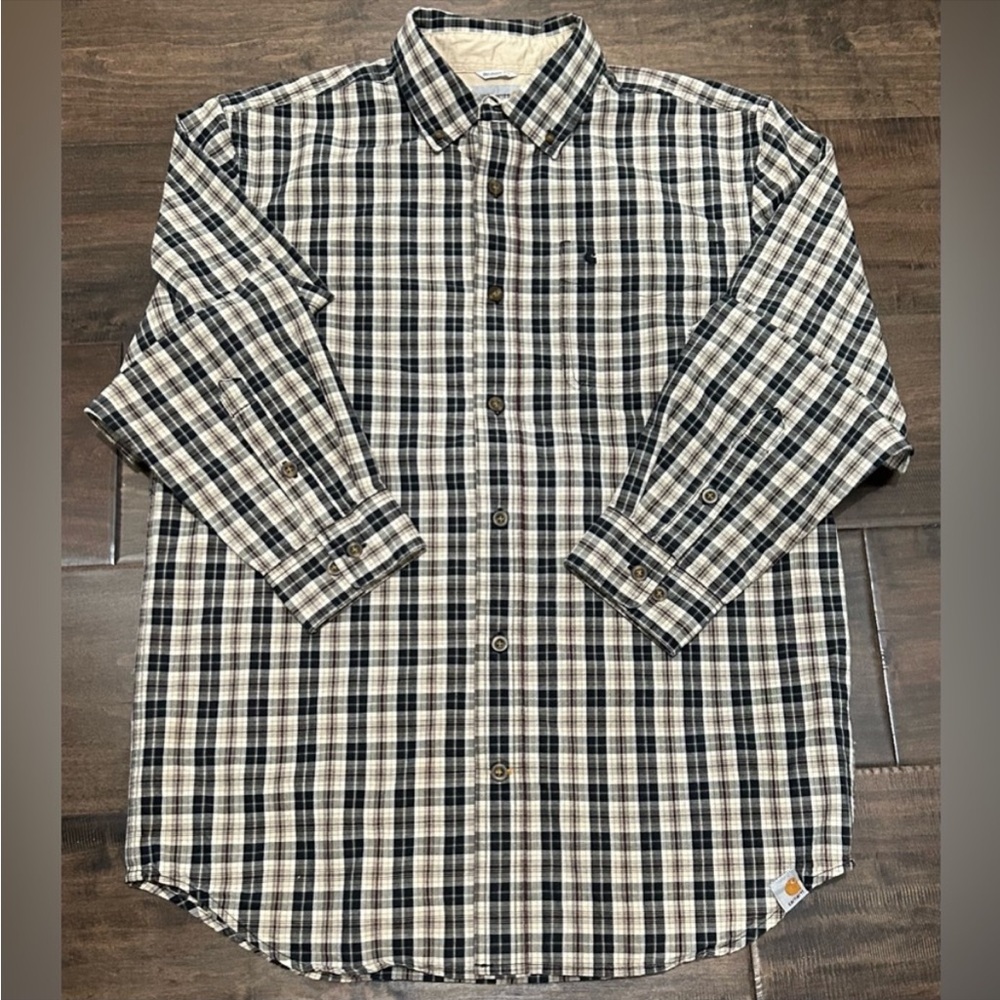 Mens Carhartt relaxed fit button down shirt size medium